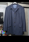 Vintage Superfine pure wool classic silver button navy Leisure suit 44L 44R
