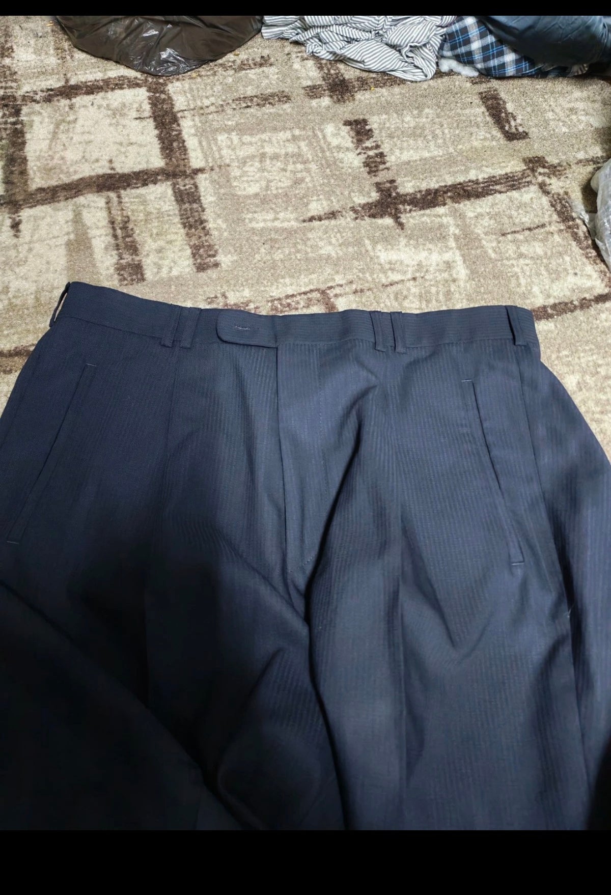 Vintage Superfine pure wool classic silver button navy Leisure suit 44L 44R