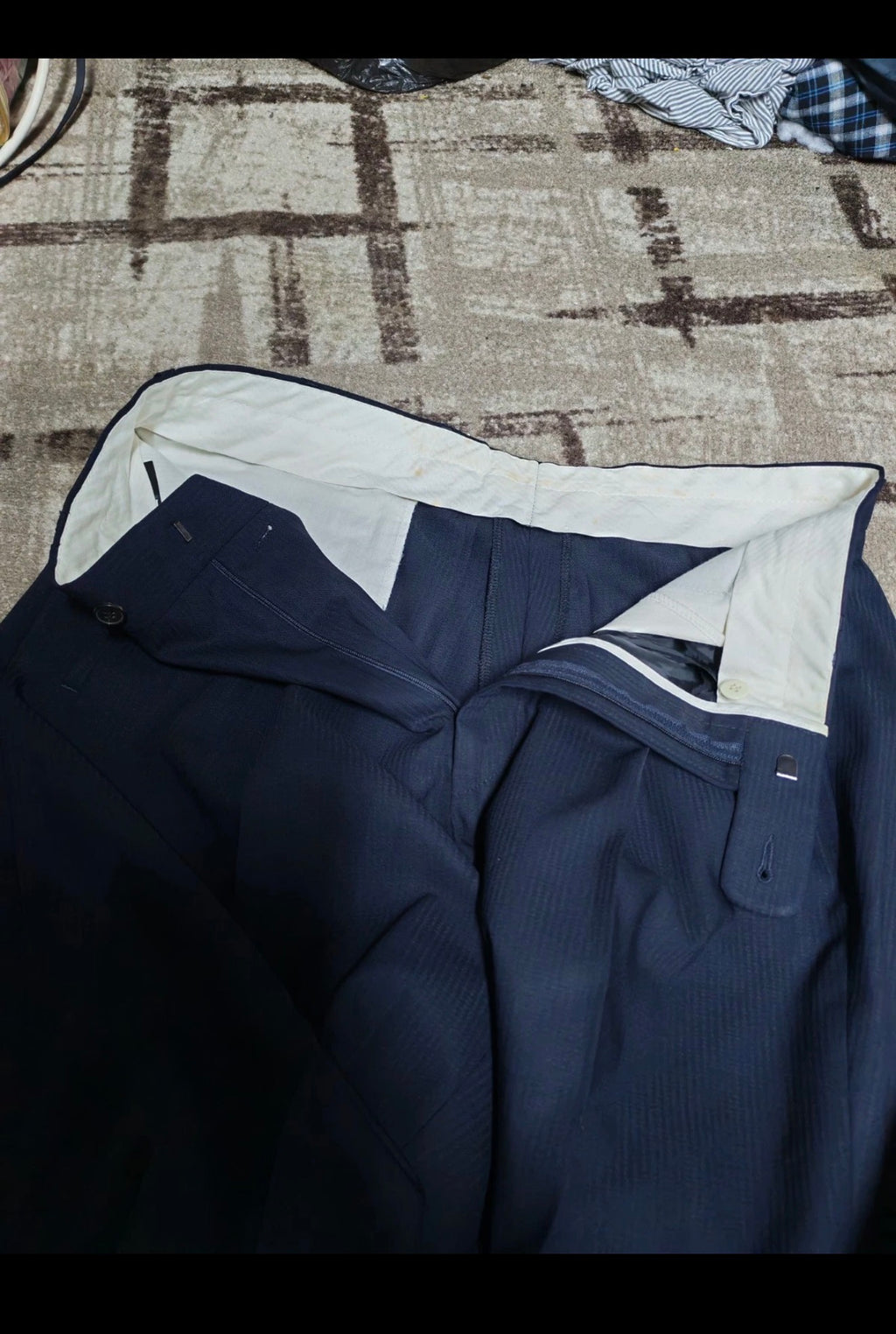 Vintage Superfine pure wool classic silver button navy Leisure suit 44L 44R