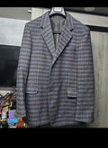 Vintage pure wool tweed camouflage plaid classic brown jacket blazer 42R 42L