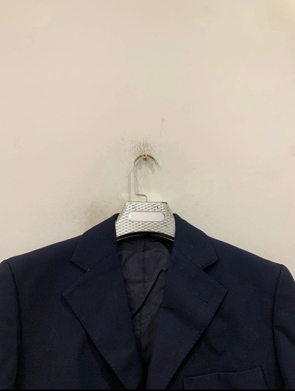 1970s Vintage pure wool classic silver button navy jacket blazer 38R