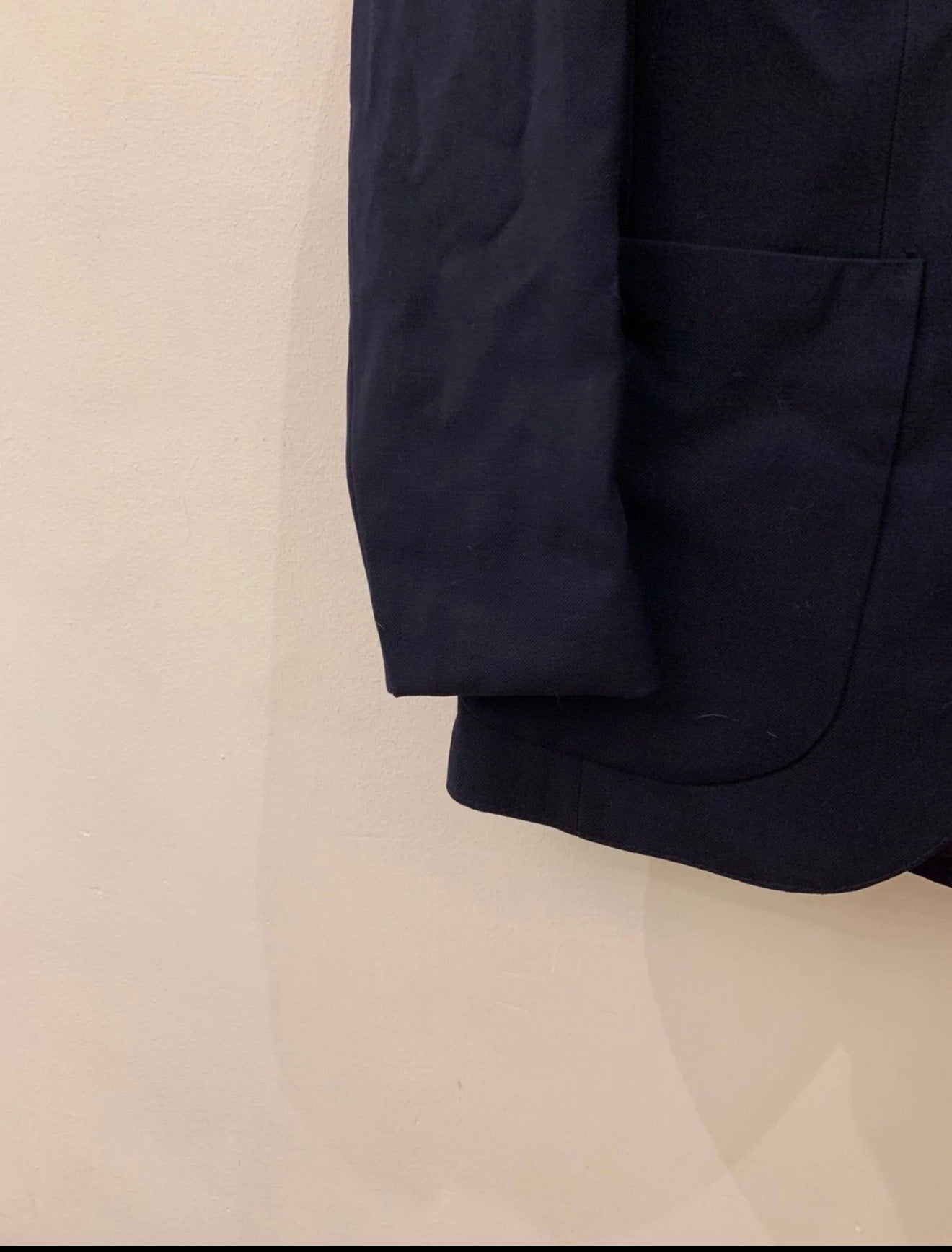 1970s Vintage pure wool classic silver button navy jacket blazer 38R