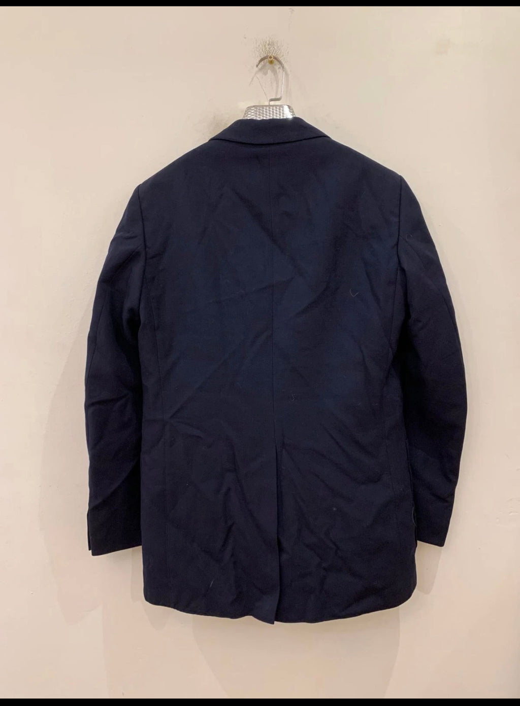 1970s Vintage pure wool classic silver button navy jacket blazer 38R