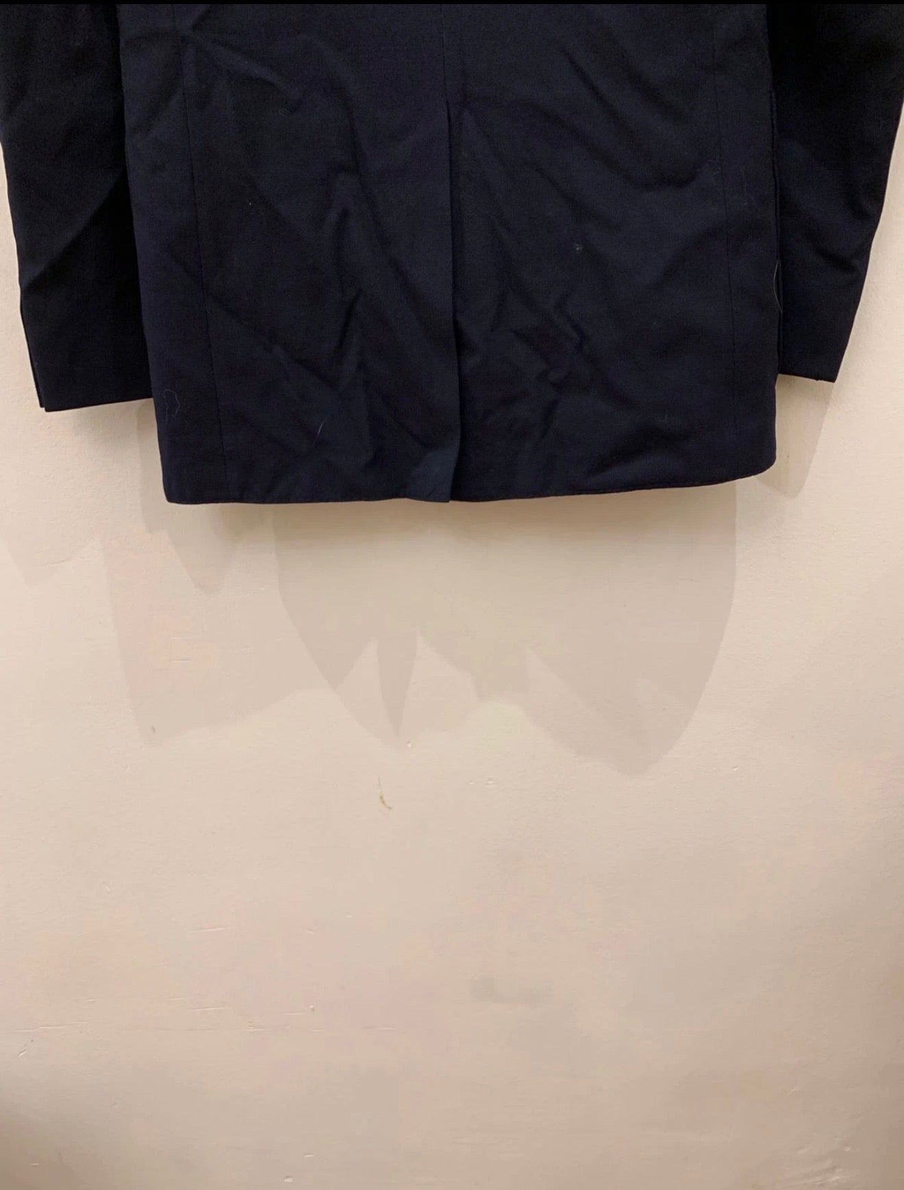 1970s Vintage pure wool classic silver button navy jacket blazer 38R