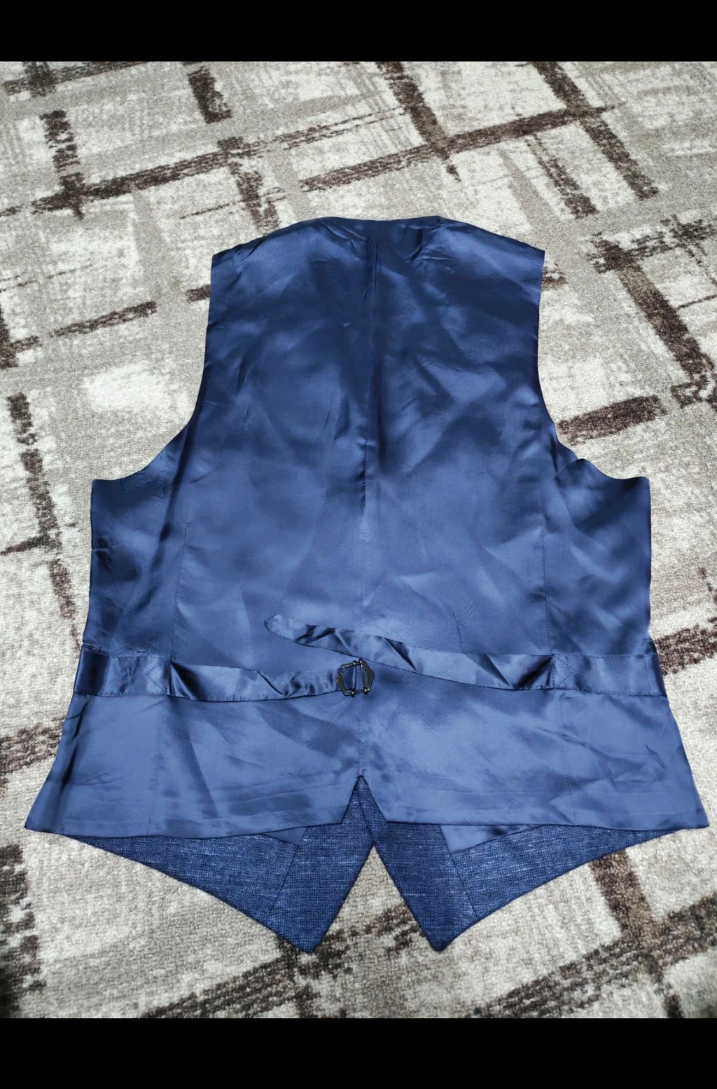 Suitsupply Lazio cloth E. THOMAS Wool Silk Linen blue slim 3 piece suit 36R 38R