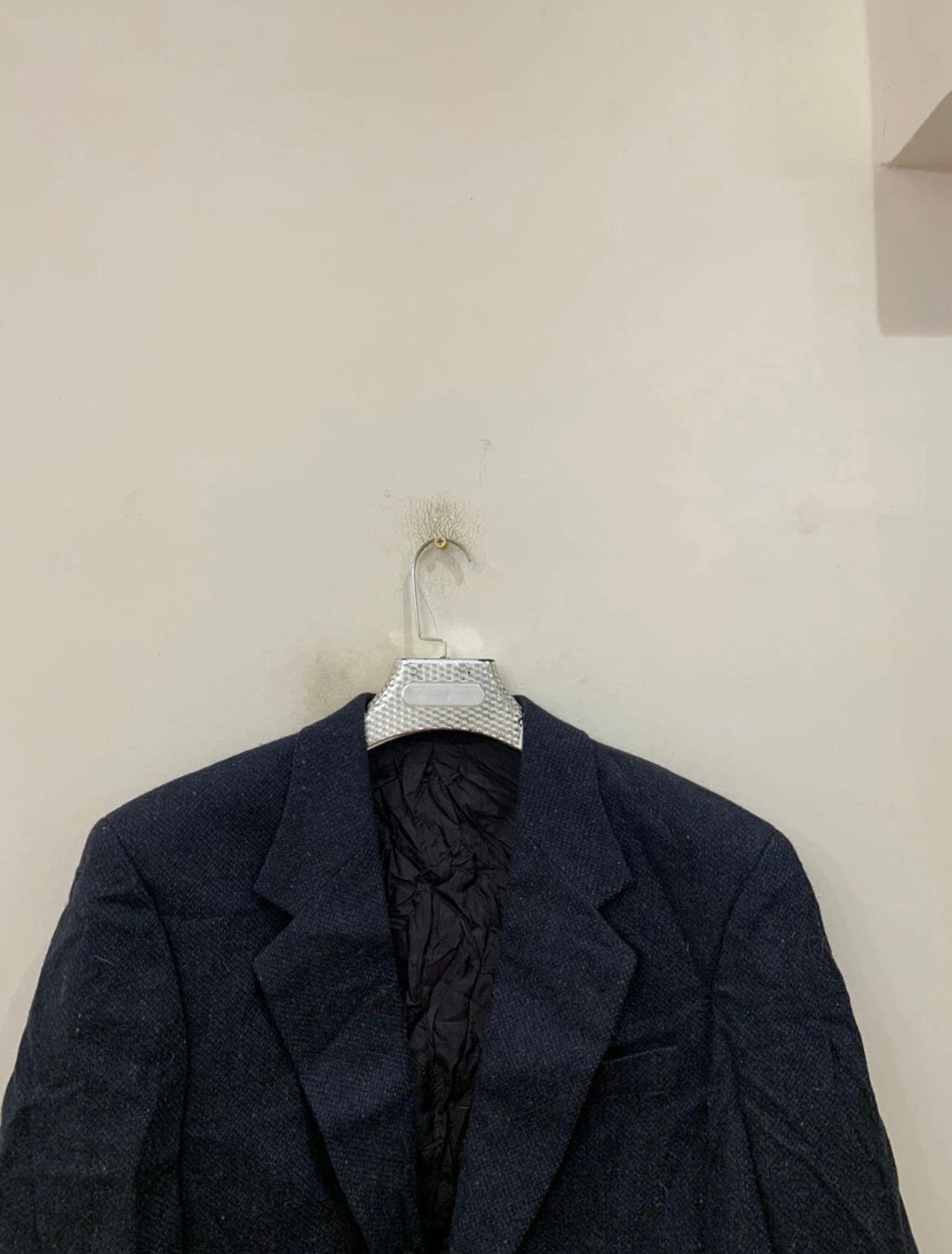 Vintage Canda pure wool handwoven Tweed navy hunting jacket blazer 42R 42S