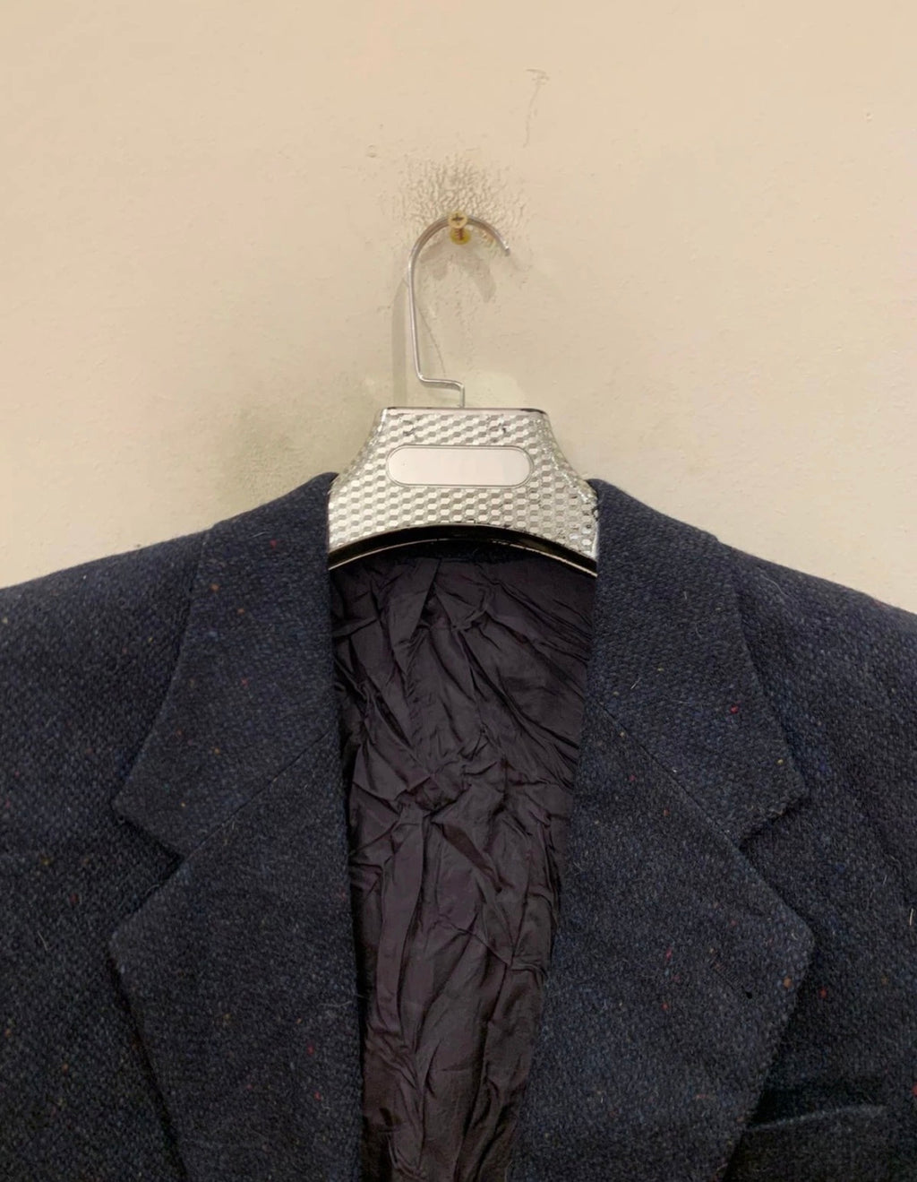 Vintage Canda pure wool handwoven Tweed navy hunting jacket blazer 42R 42S
