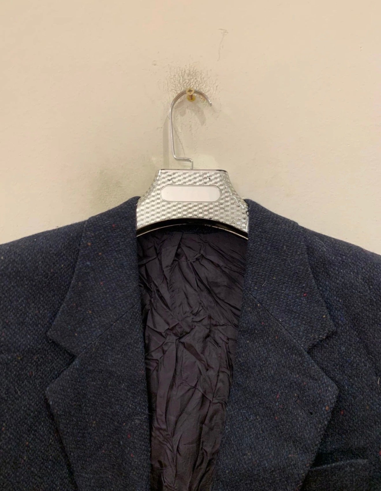 Vintage Canda pure wool handwoven Tweed navy hunting jacket blazer 42R 42S