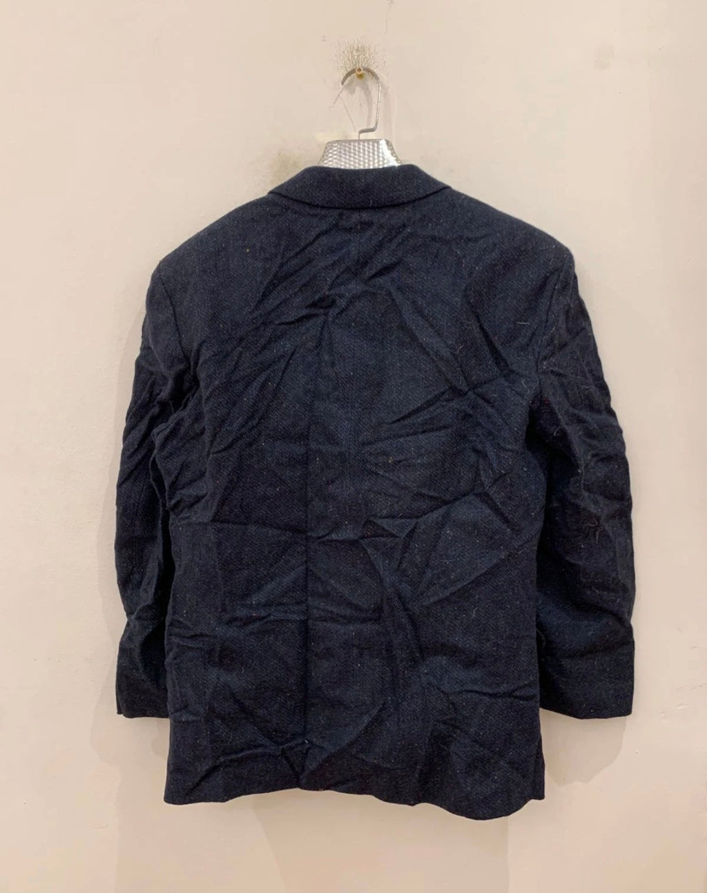 Vintage Canda pure wool handwoven Tweed navy hunting jacket blazer 42R 42S