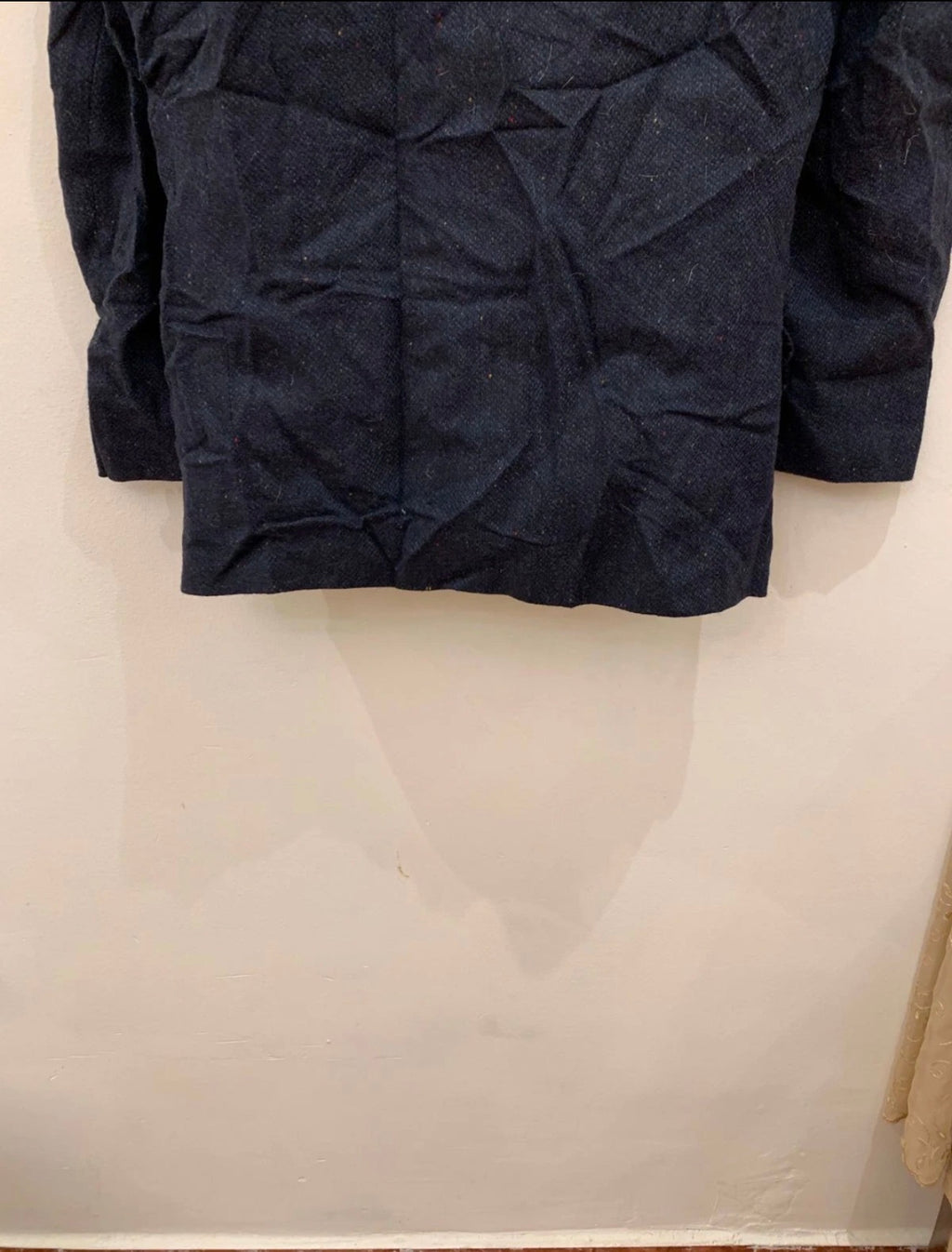 Vintage Canda pure wool handwoven Tweed navy hunting jacket blazer 42R 42S