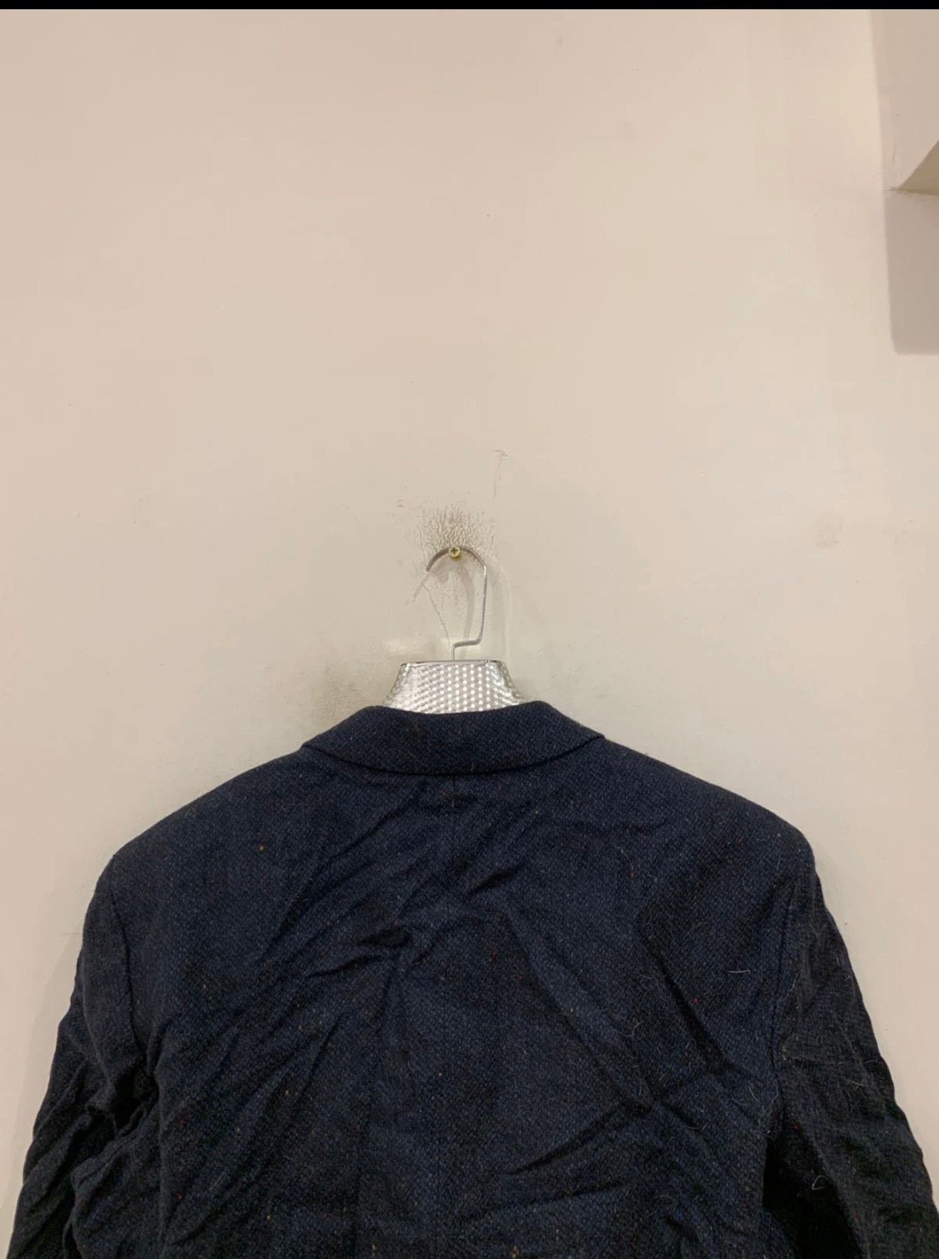 Vintage Canda pure wool handwoven Tweed navy hunting jacket blazer 42R 42S