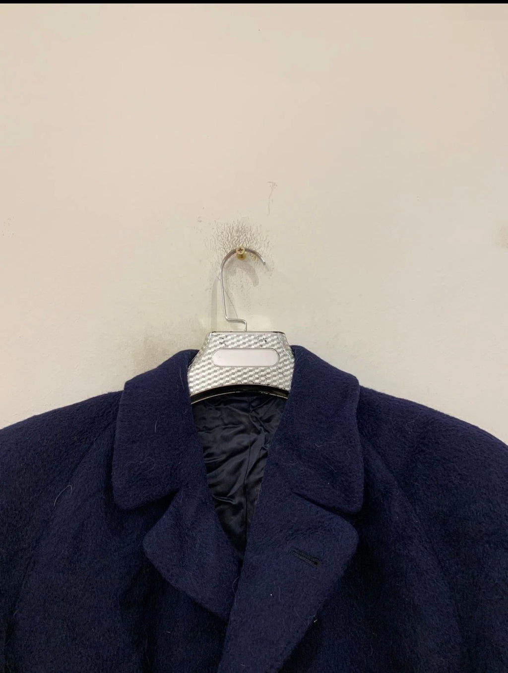 1970s Vintage Alpaca wool classic Raglan navy top over coat 44R