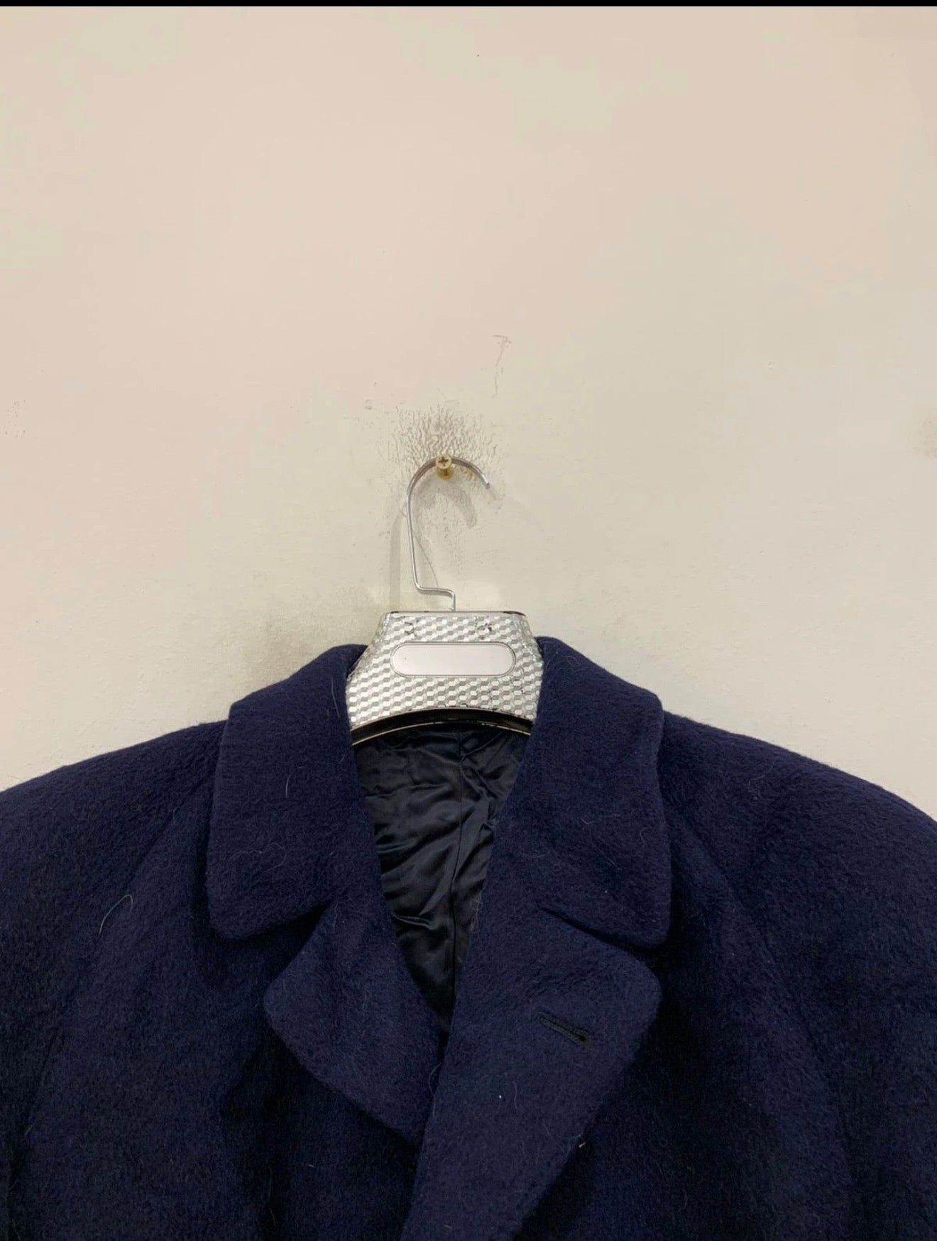 1970s Vintage Alpaca wool classic Raglan navy top over coat 44R