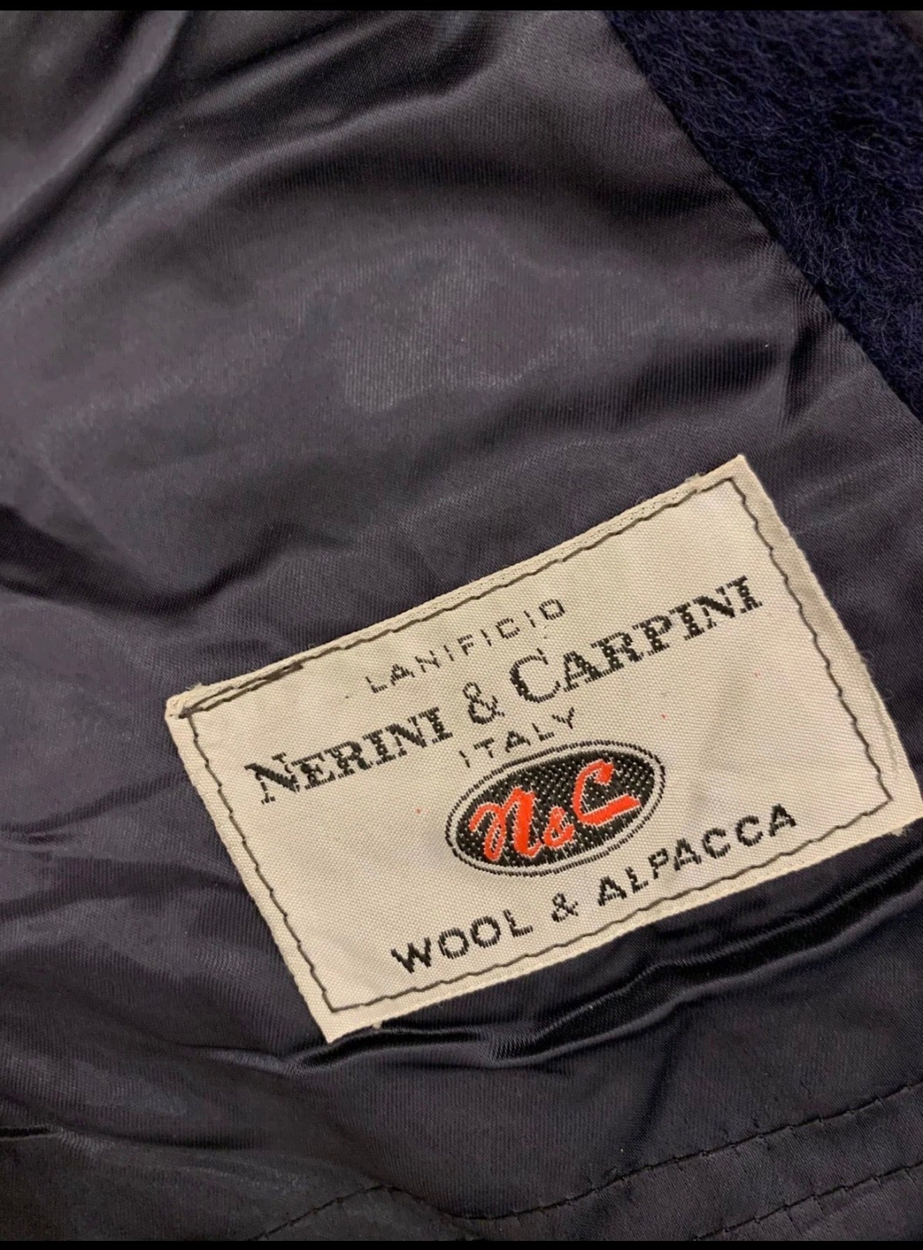 1970s Vintage Alpaca wool classic Raglan navy top over coat 44R