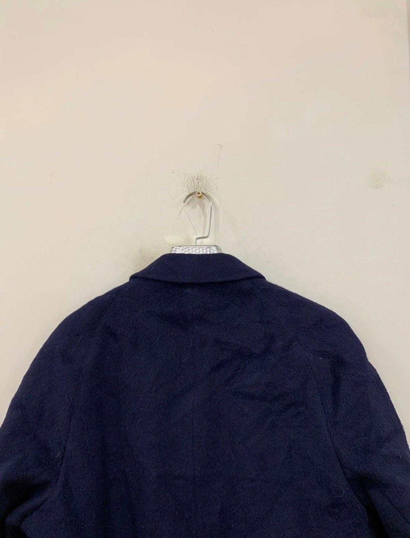 1970s Vintage Alpaca wool classic Raglan navy top over coat 44R