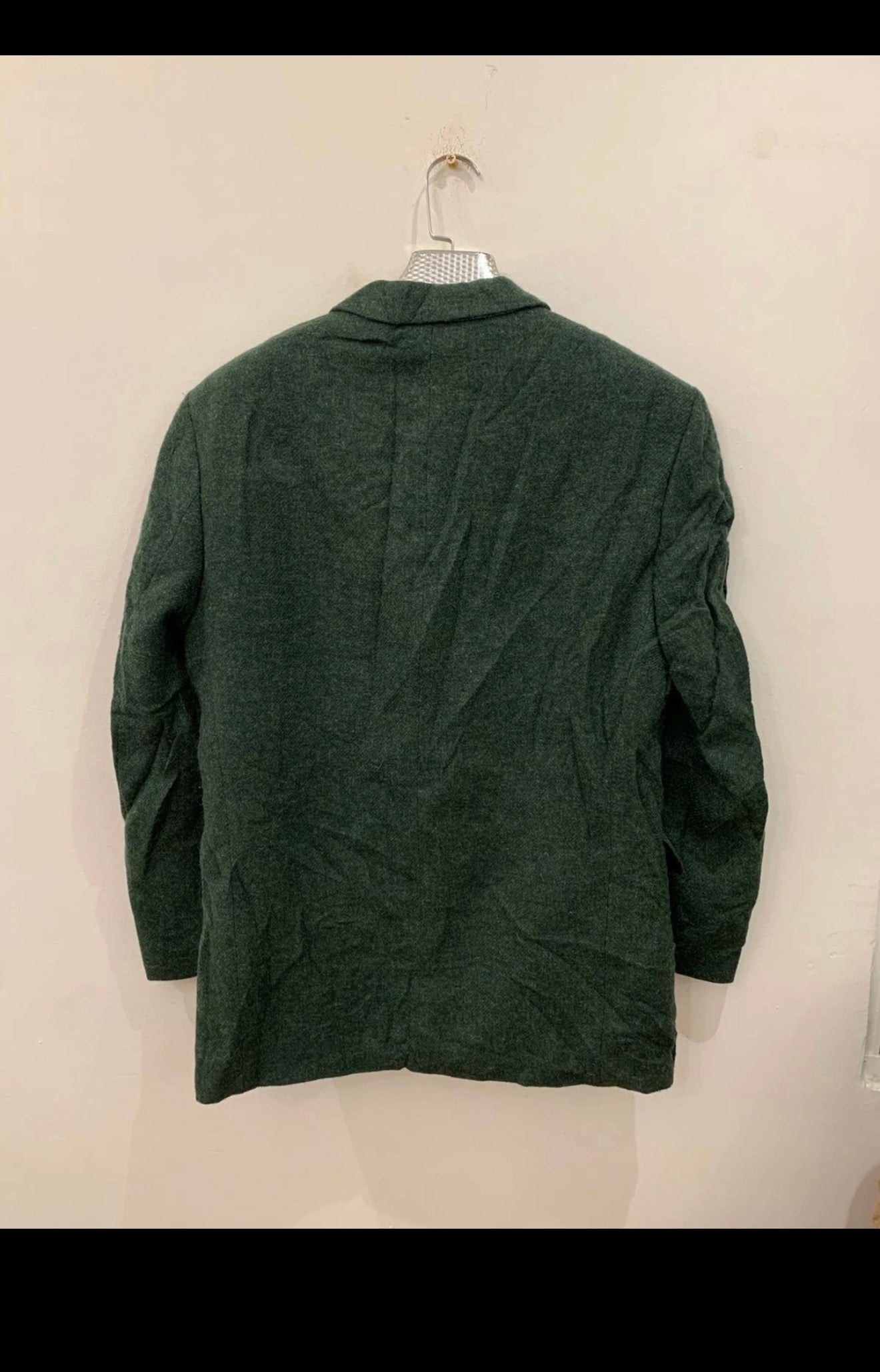 Vintage Alpaca wool handwoven tweed green classic unique jacket blazer 42R