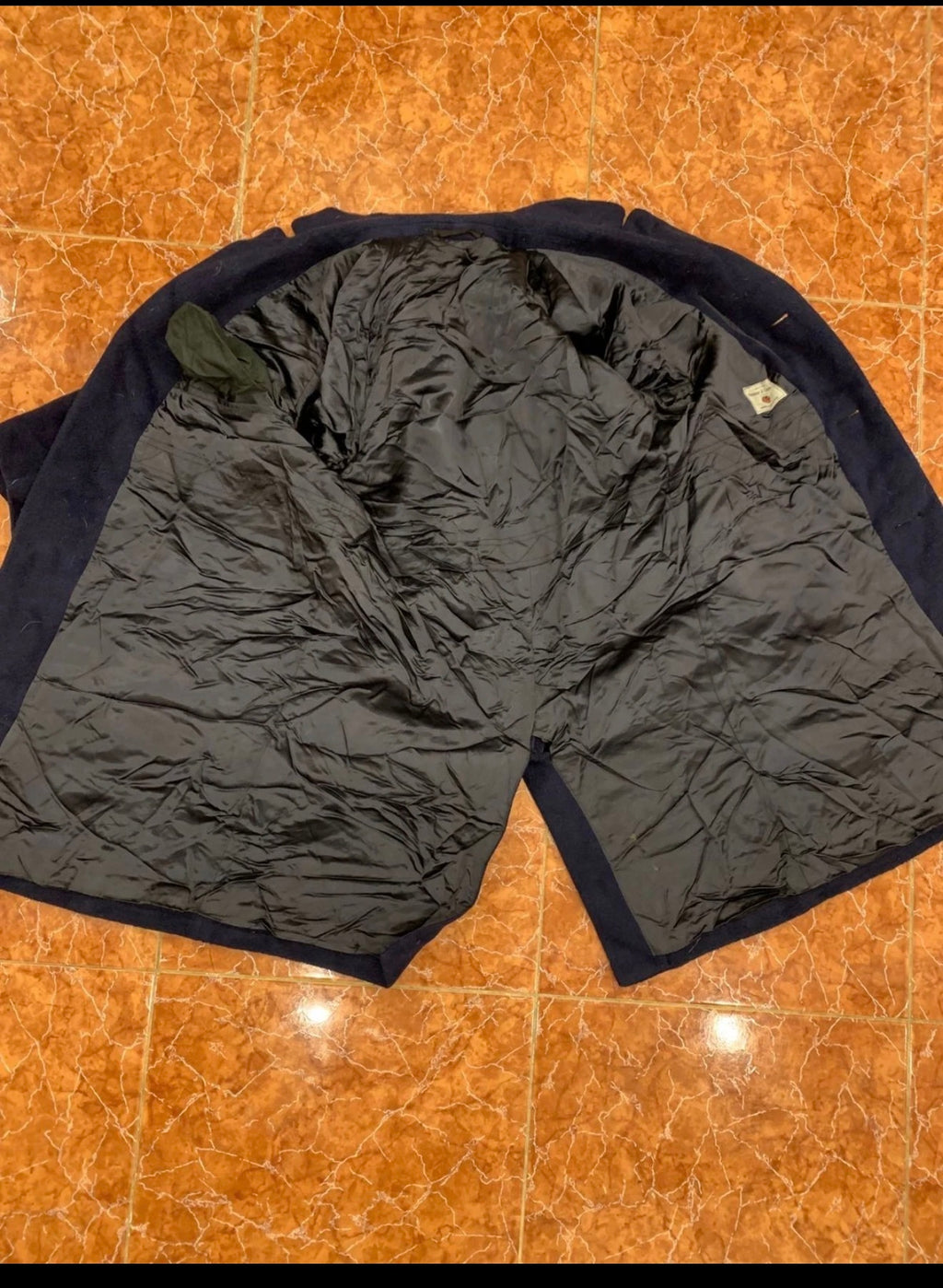 1970s Vintage Alpaca wool classic Raglan navy top over coat 44R