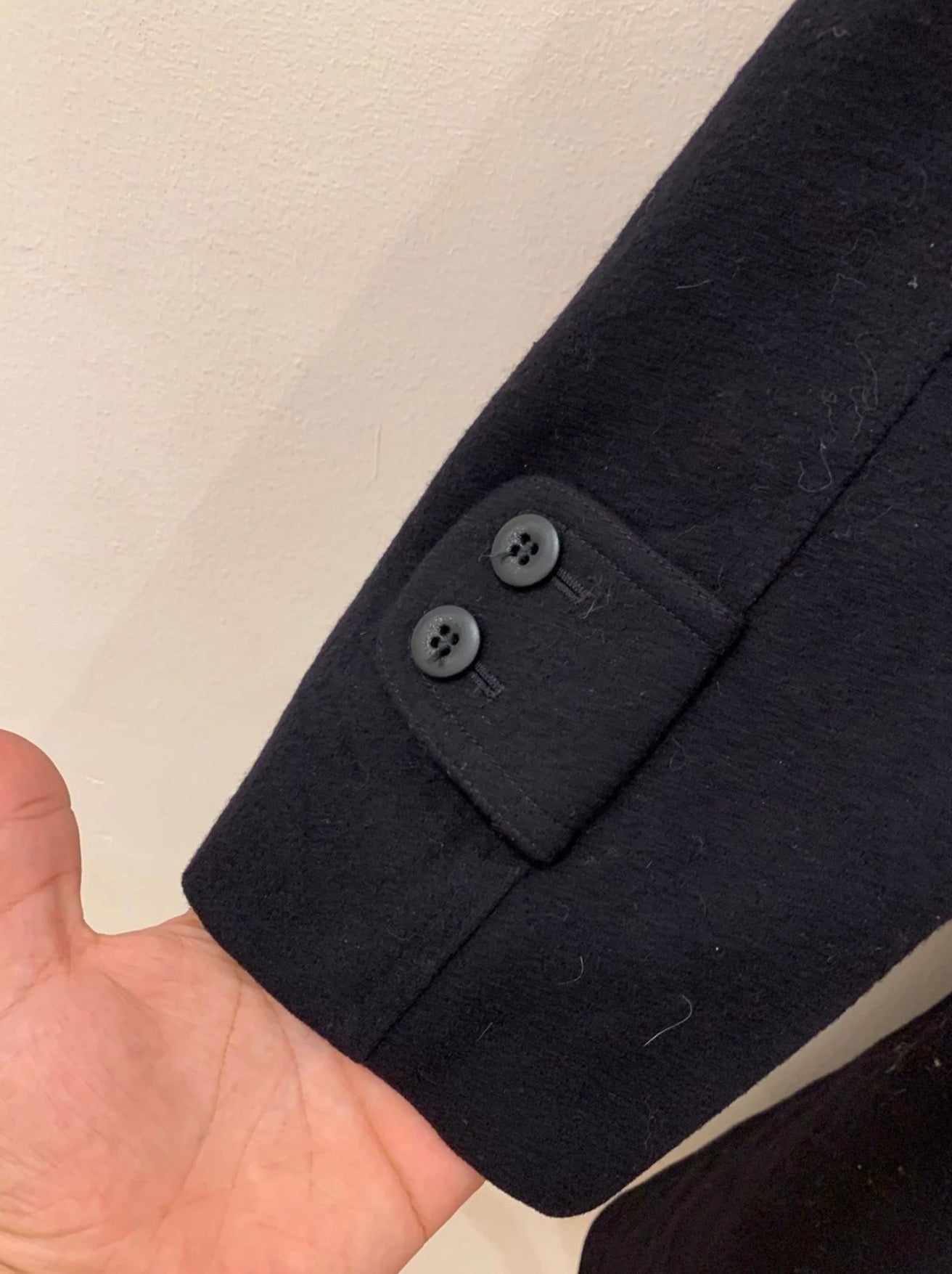Vintage Bugatti pure wool belted navy classic Loden over coat 48R XL