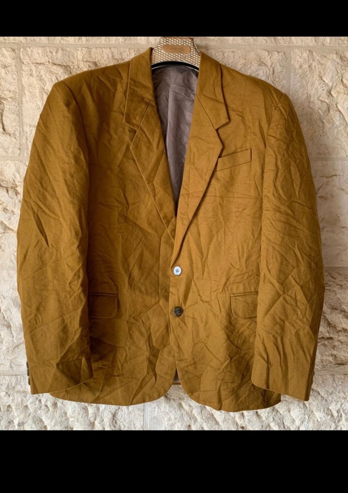 Vintage pure wool classic Cumin brown unique jacket blazer 42R