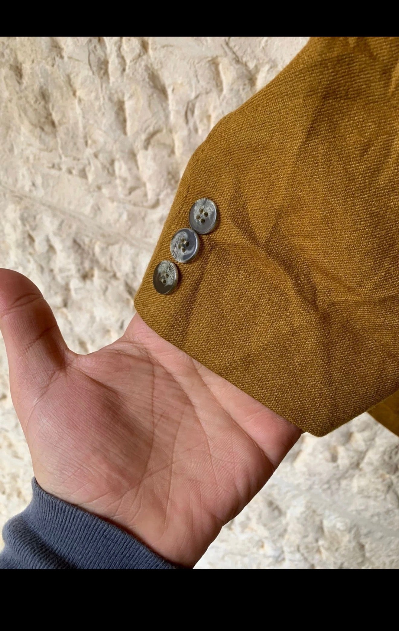Vintage pure wool classic Cumin brown unique jacket blazer 42R