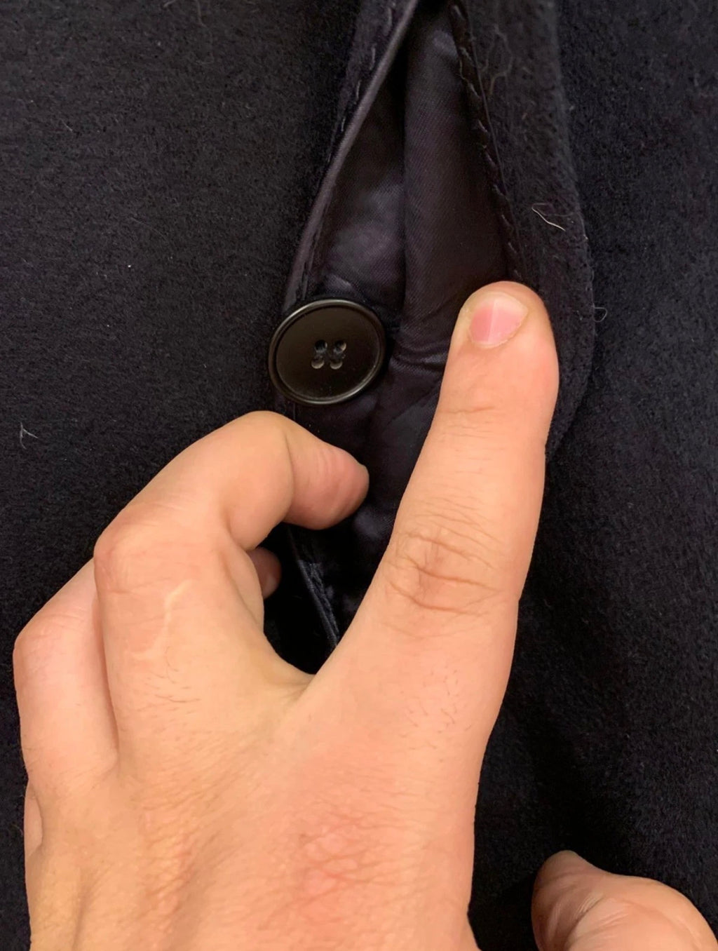 Vintage Bugatti pure wool belted navy classic Loden over coat 48R XL