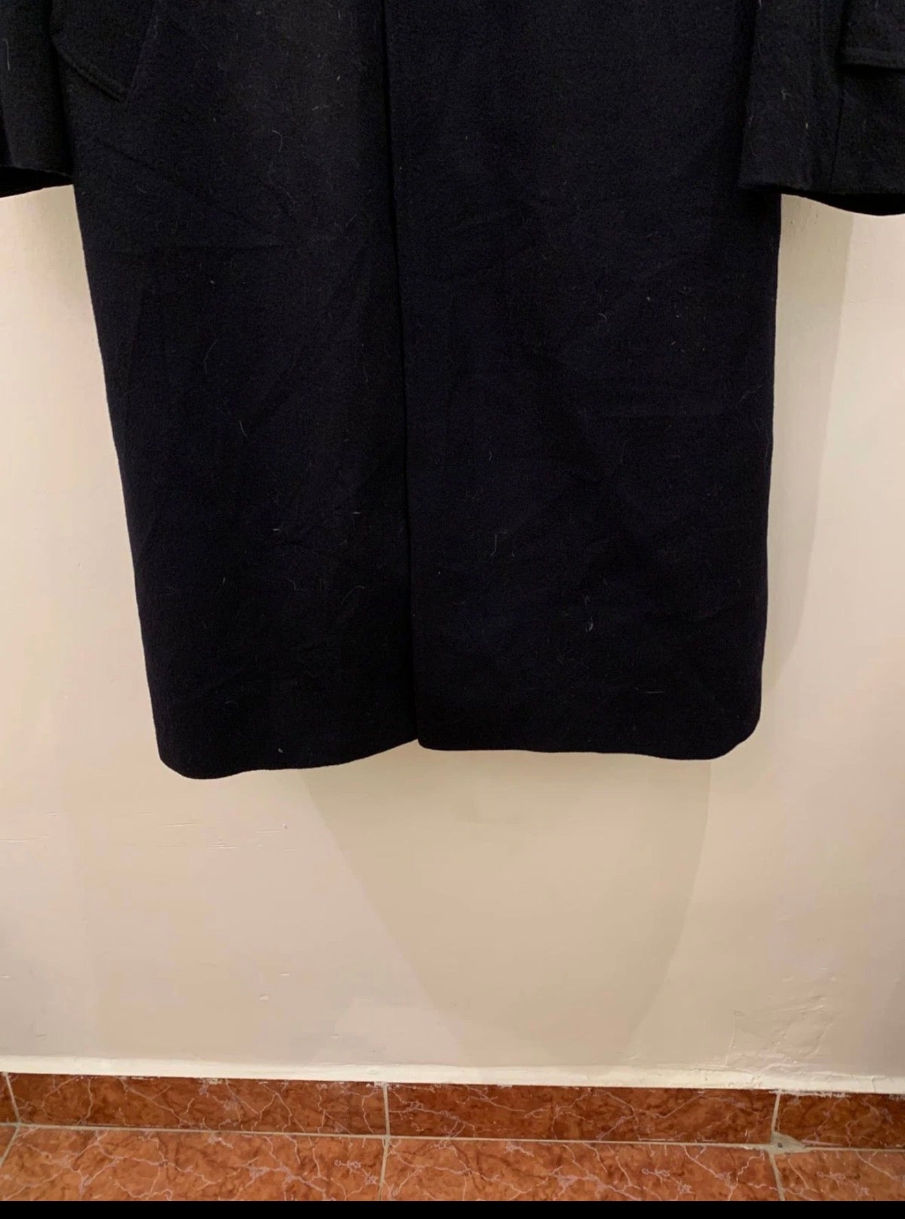 Vintage Bugatti pure wool belted navy classic Loden over coat 48R XL