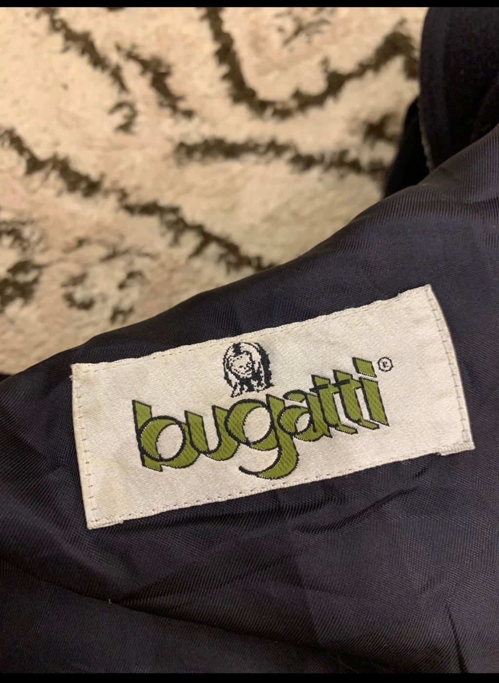 Vintage Bugatti pure wool belted navy classic Loden over coat 48R XL
