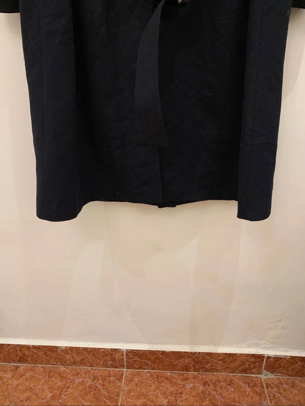 Vintage Bugatti pure wool belted navy classic Loden over coat 48R XL