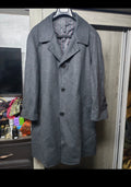 1970s Vintage pure wool classic charcoal raglan over coat 46R 46S XL