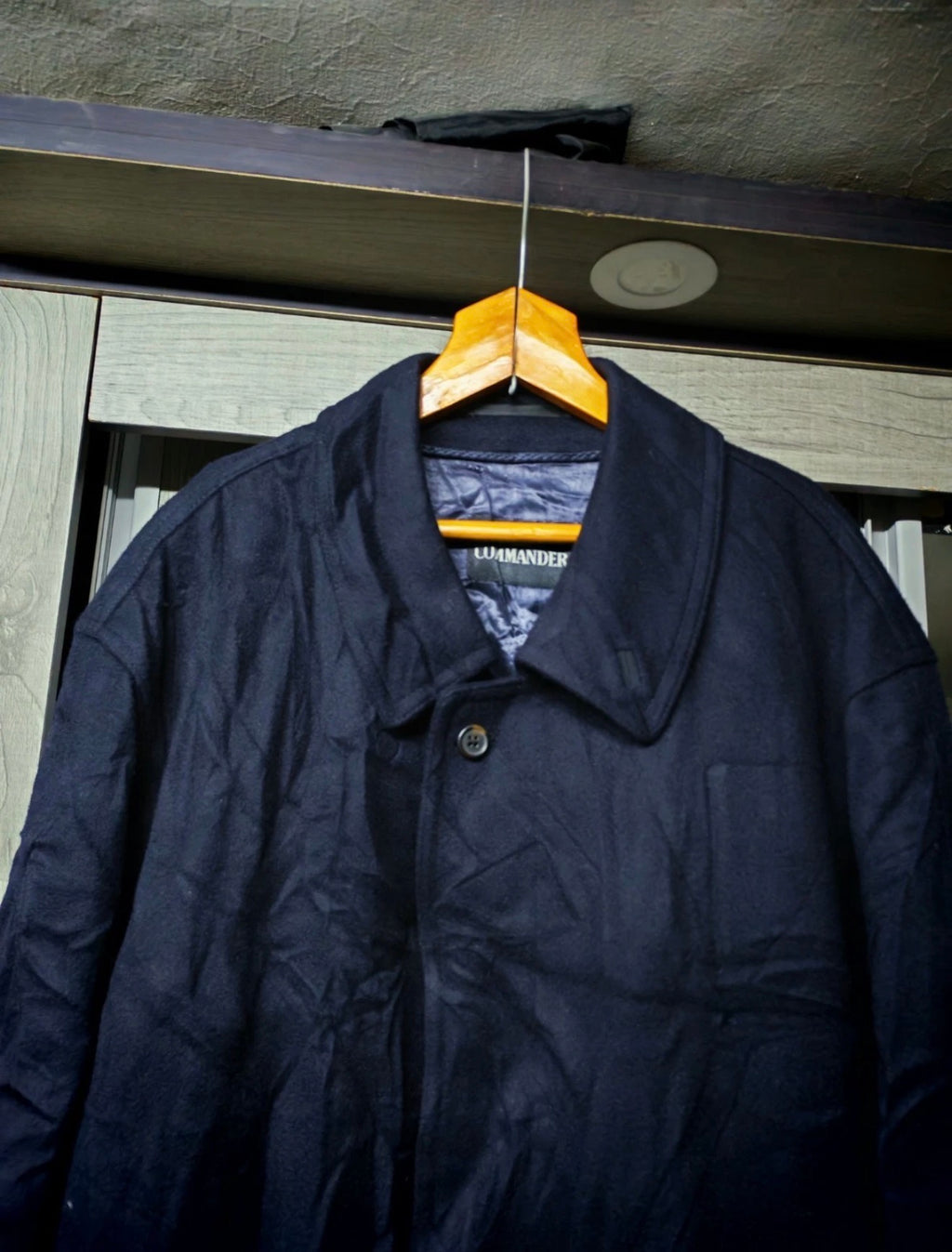 Vintage Commander classic 100% pure wool navy belted over coat 46R XL