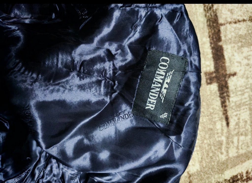 Vintage Commander classic 100% pure wool navy belted over coat 46R XL