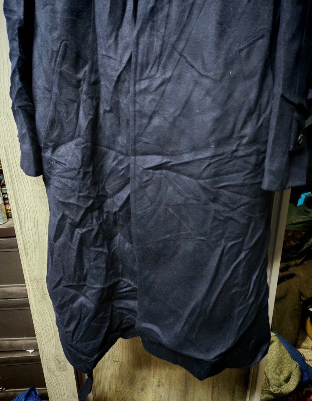 Vintage Commander classic 100% pure wool navy belted over coat 46R XL