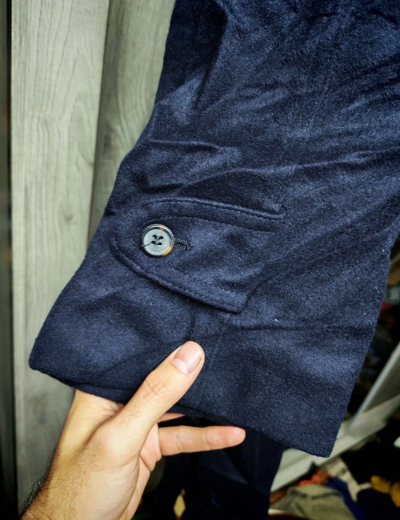 Vintage Commander classic 100% pure wool navy belted over coat 46R XL