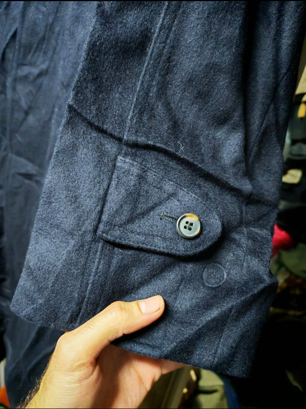 Vintage Commander classic 100% pure wool navy belted over coat 46R XL