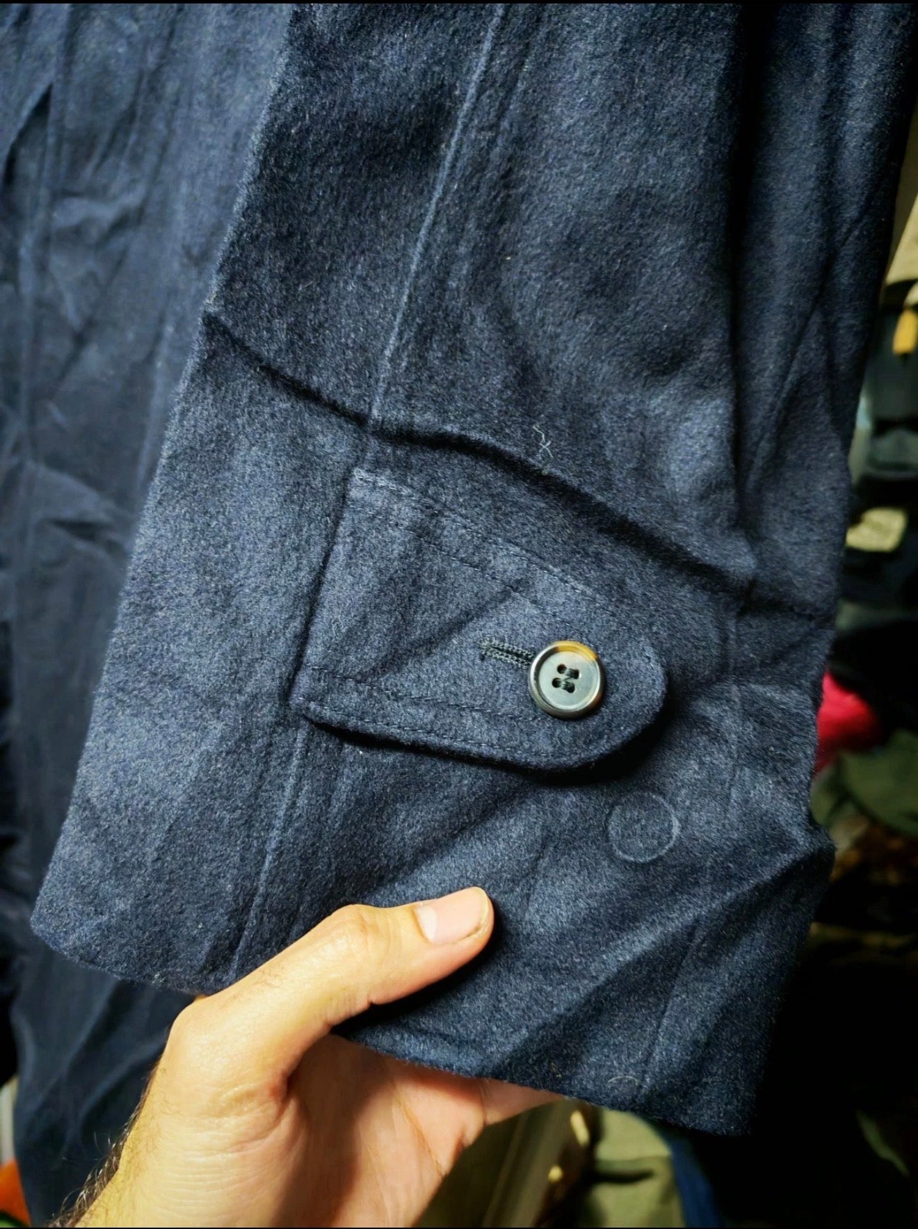 Vintage Commander classic 100% pure wool navy belted over coat 46R XL