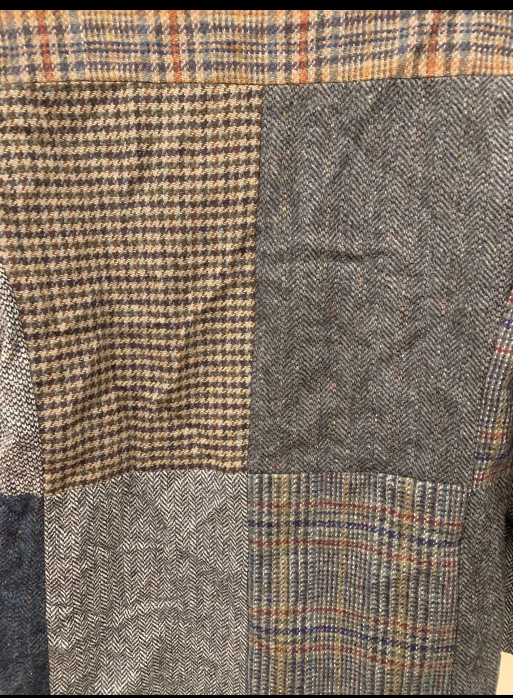 Vintage pure wool handwoven tweed patch works Suede collar jacket blazer 38 M 8