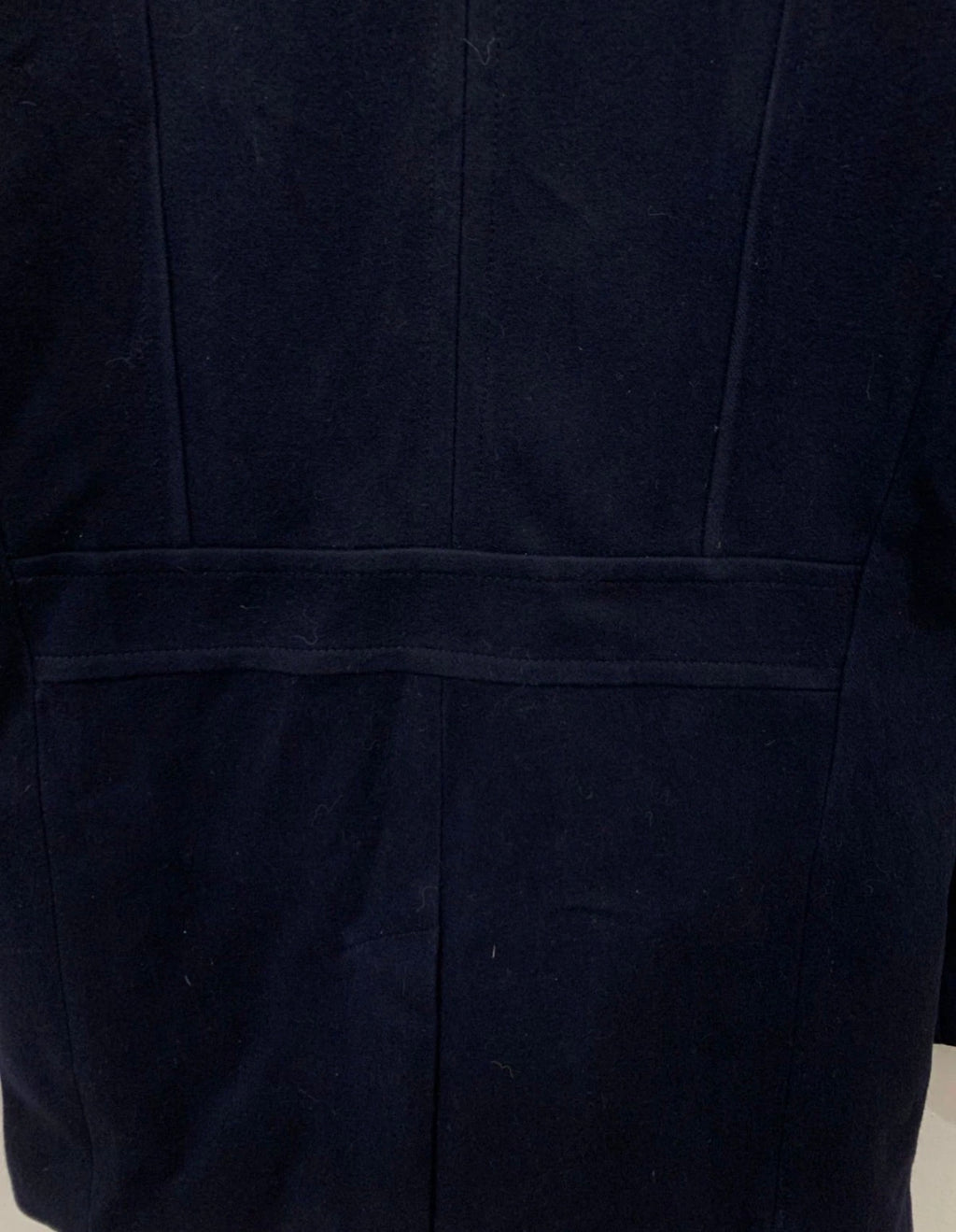 Classic woollen wool double breasted belted navy pea over coat 38R