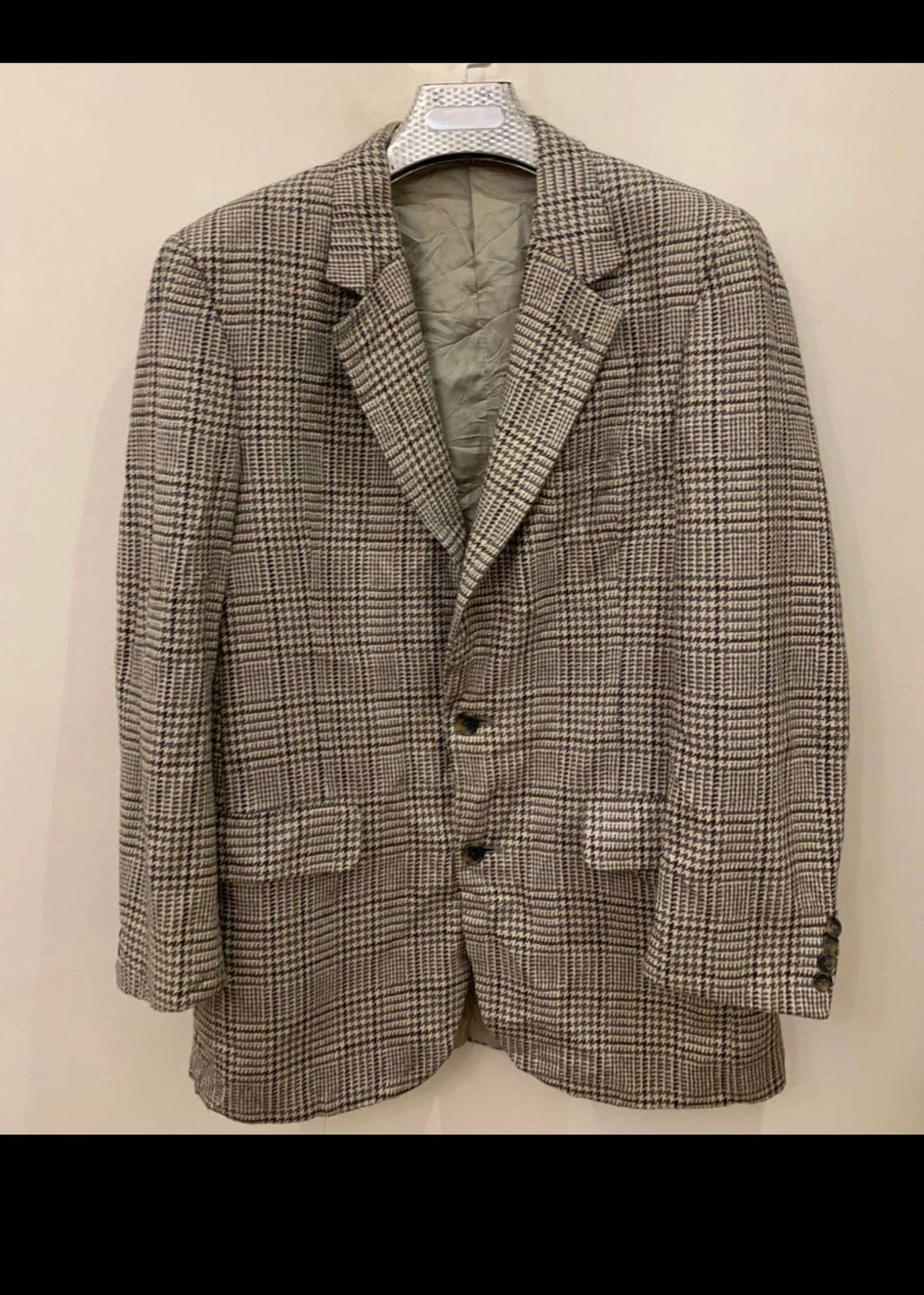 Vintage Nordstrom Wool Silk houndstooth classic jacket blazer 40R