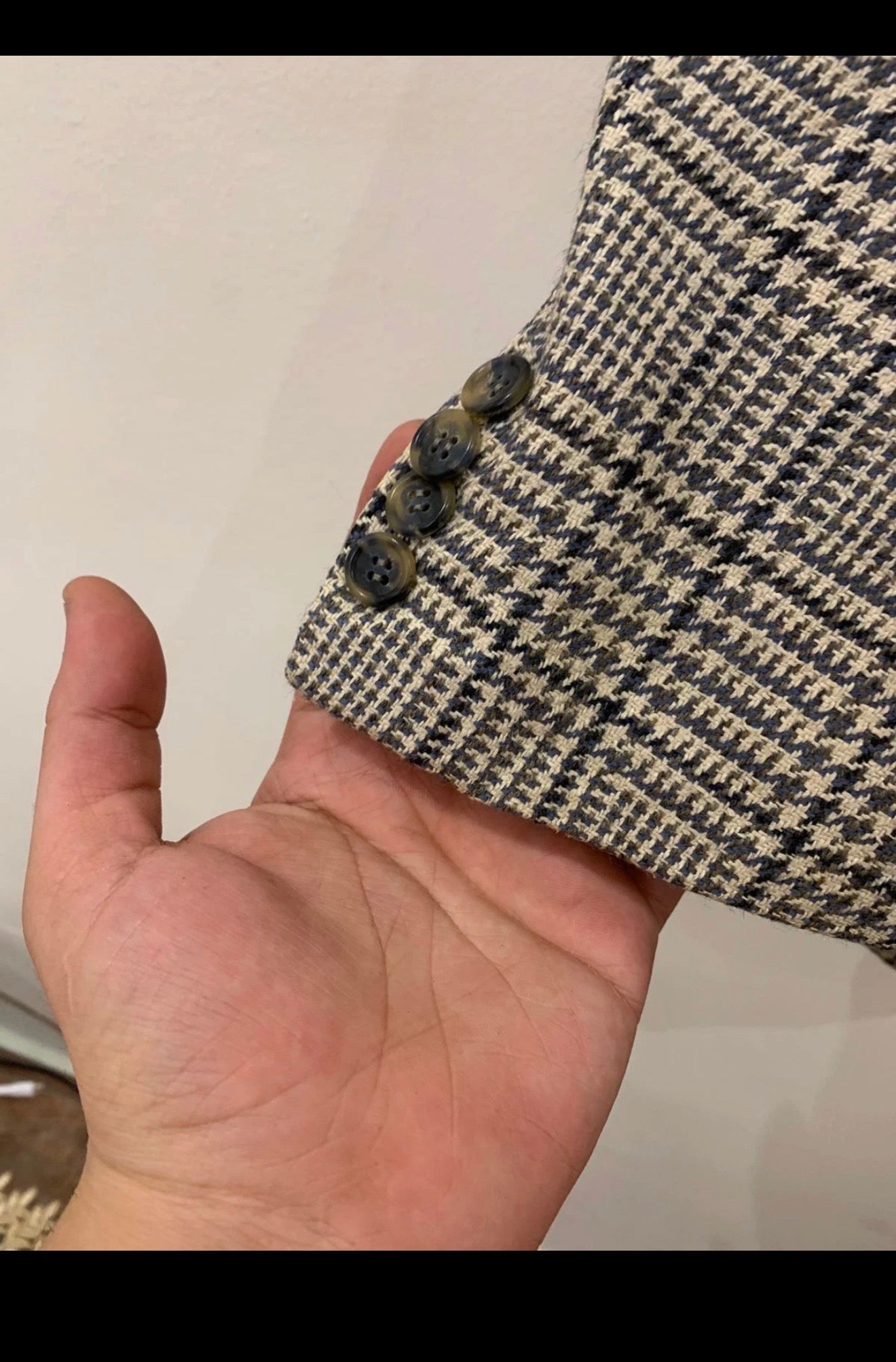 Vintage Nordstrom Wool Silk houndstooth classic jacket blazer 40R
