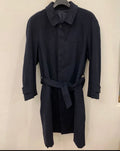 Vintage Bianchi Wool Cashmere blend navy belted raglan classic over coat 42R