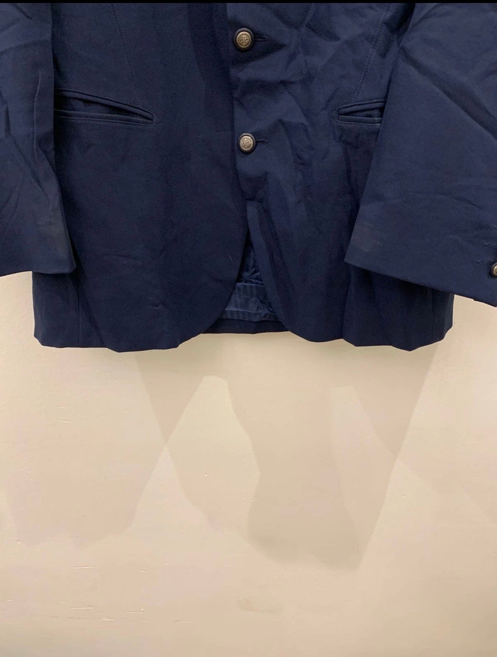 Vintage unique classic navy 4 button metal button suit 42R