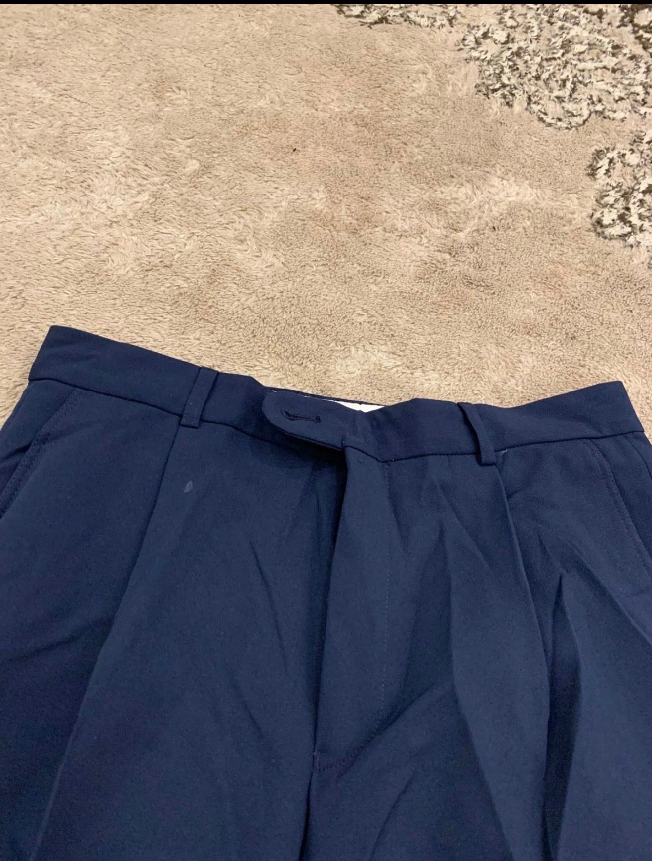 Vintage unique classic navy 4 button metal button suit 42R