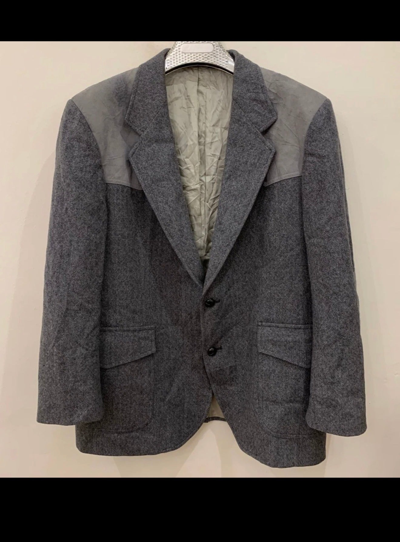 Vintage Pendleton pure wool tweed classic western gray hunting jacket blazer 44R