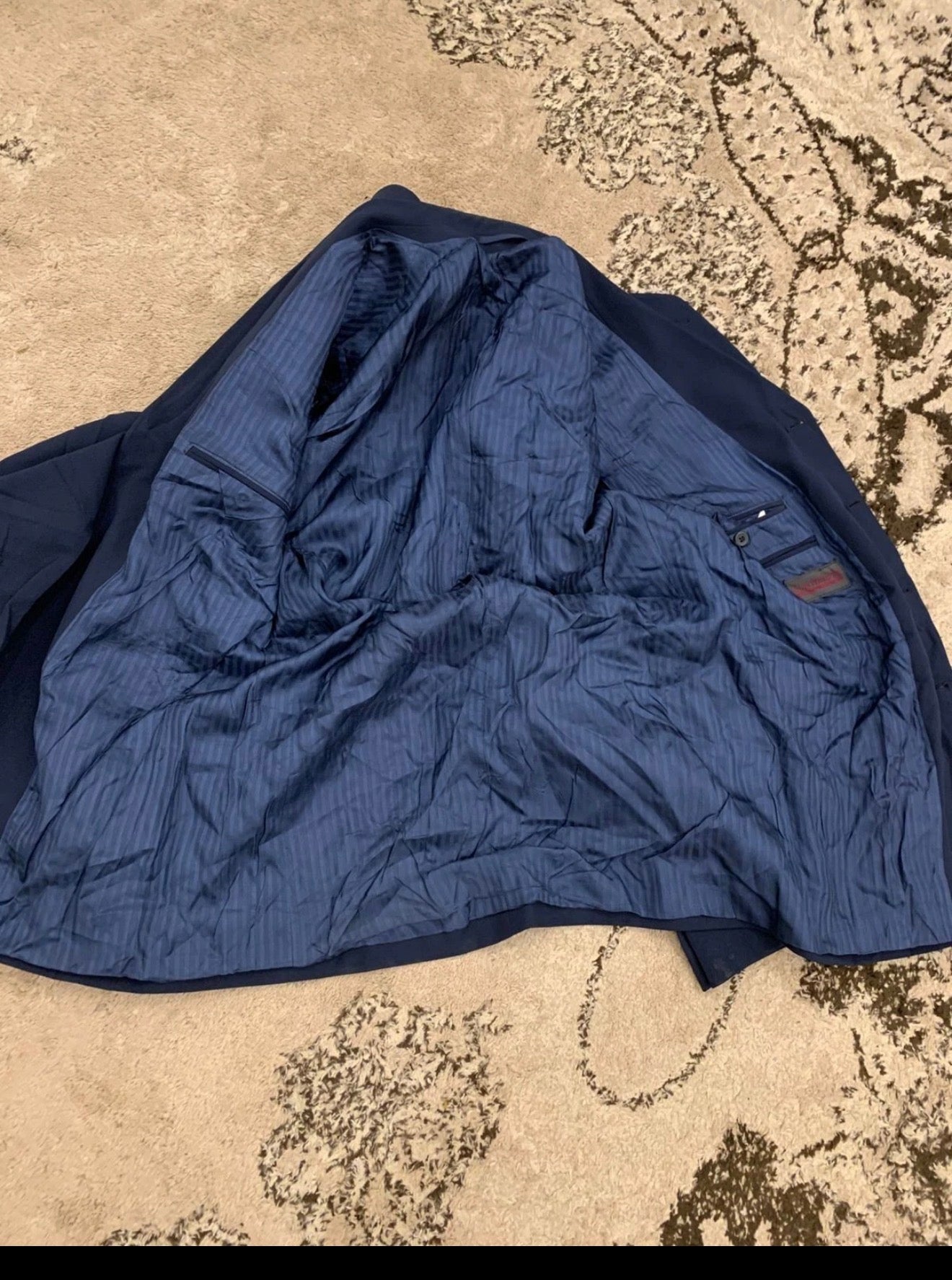 Vintage unique classic navy 4 button metal button suit 42R