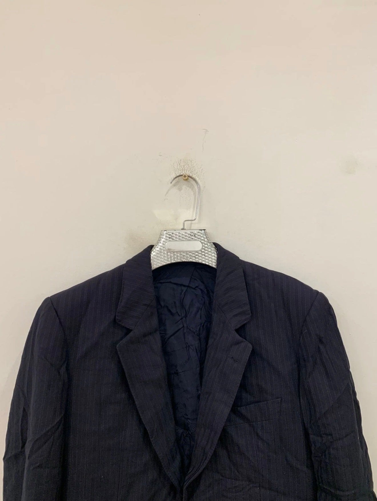 Vintage Piattelli Roma pure wool classic navy 2 button suit 40R 40L