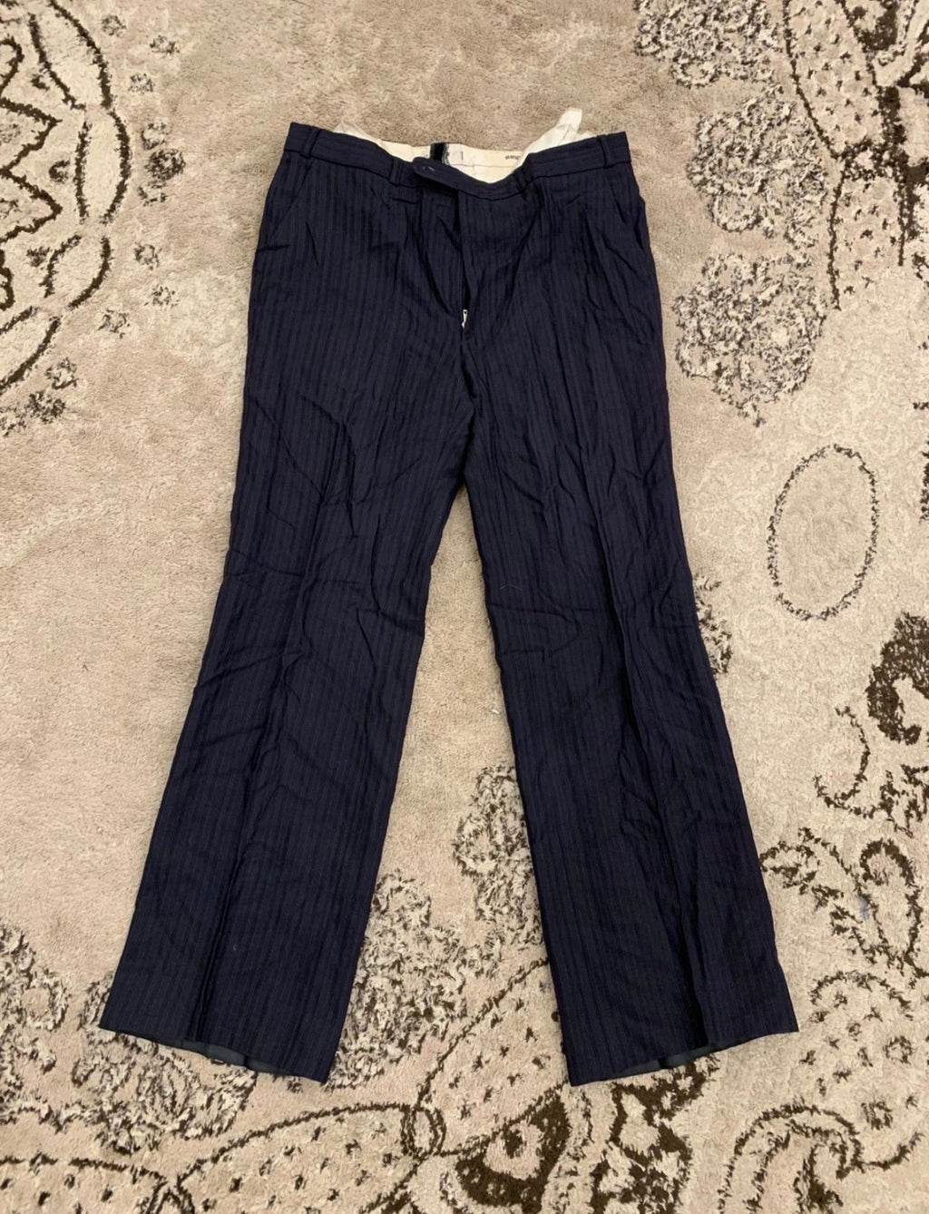 Vintage Piattelli Roma pure wool classic navy 2 button suit 40R 40L