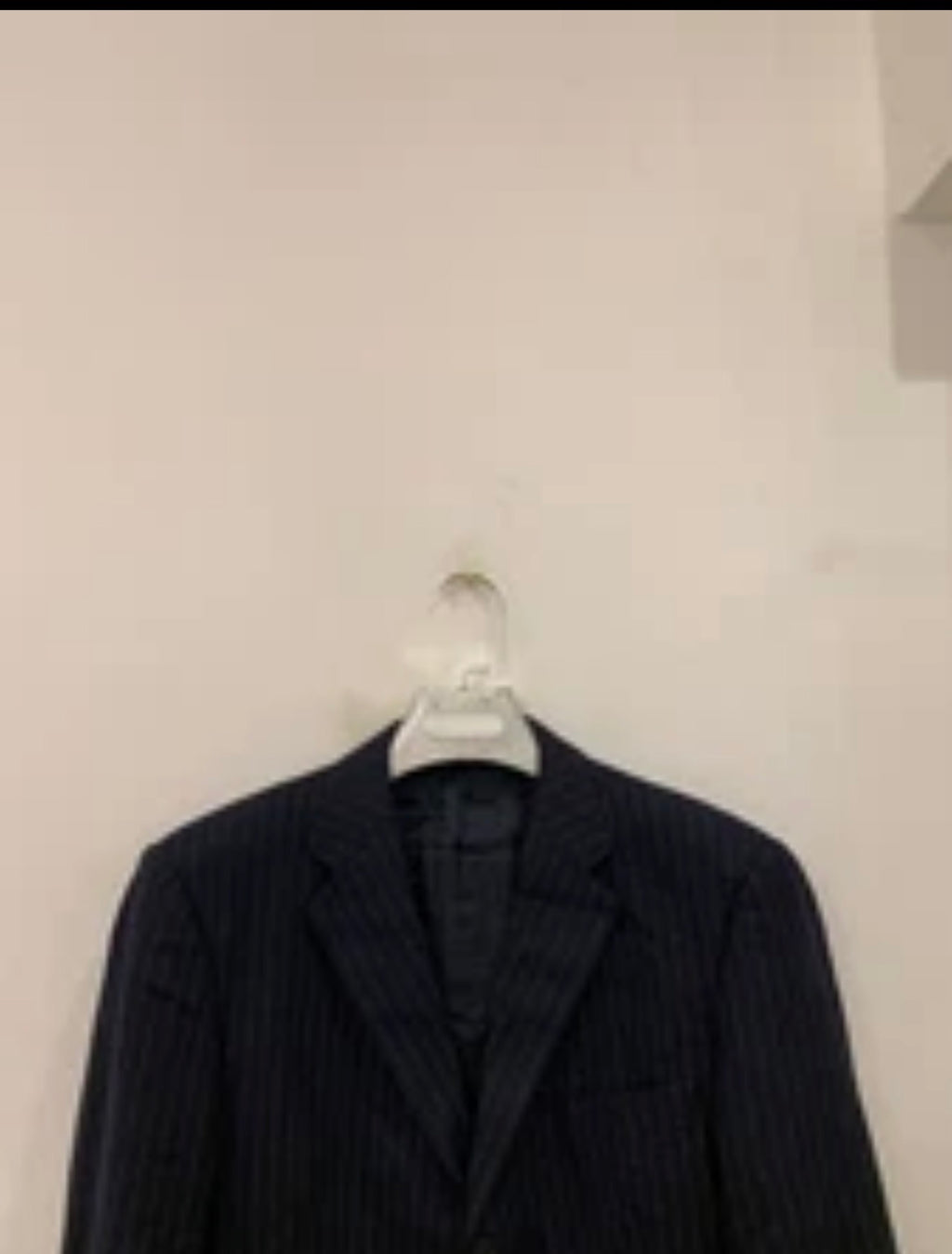 Classic Patrick Hellmann Superfine wool navy chalk stripes jacket blazer 40L