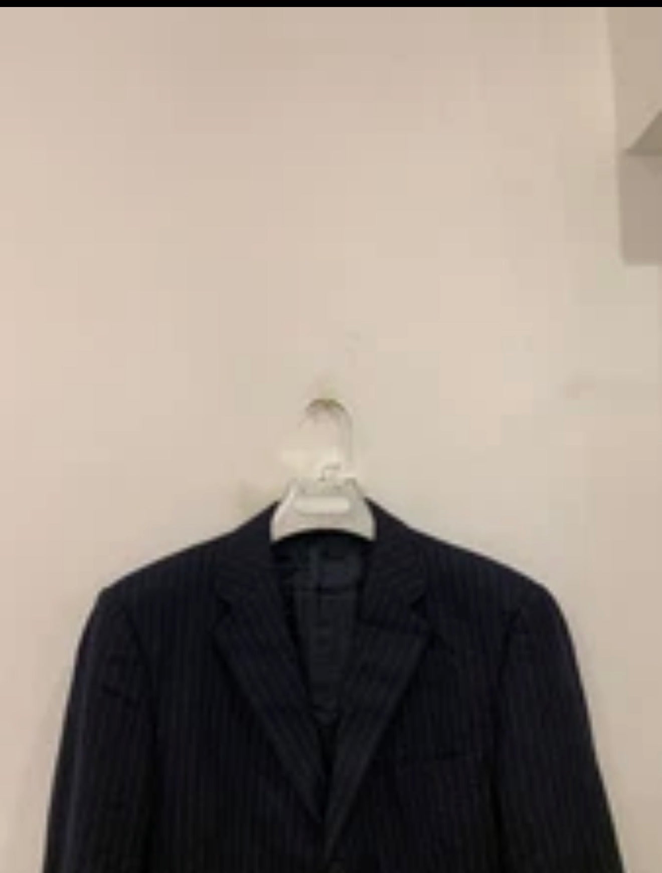 Classic Patrick Hellmann Superfine wool navy chalk stripes jacket blazer 40L