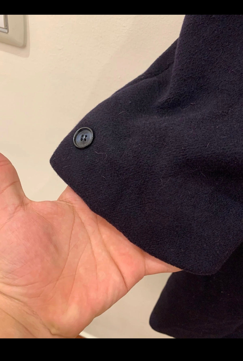 Vintage Crombie wool cashmere classic velvet collar navy suit over coat 50R 2XL