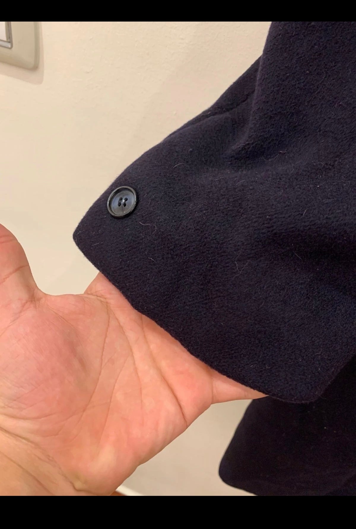 Vintage Crombie wool cashmere classic velvet collar navy suit over coat 50R 2XL